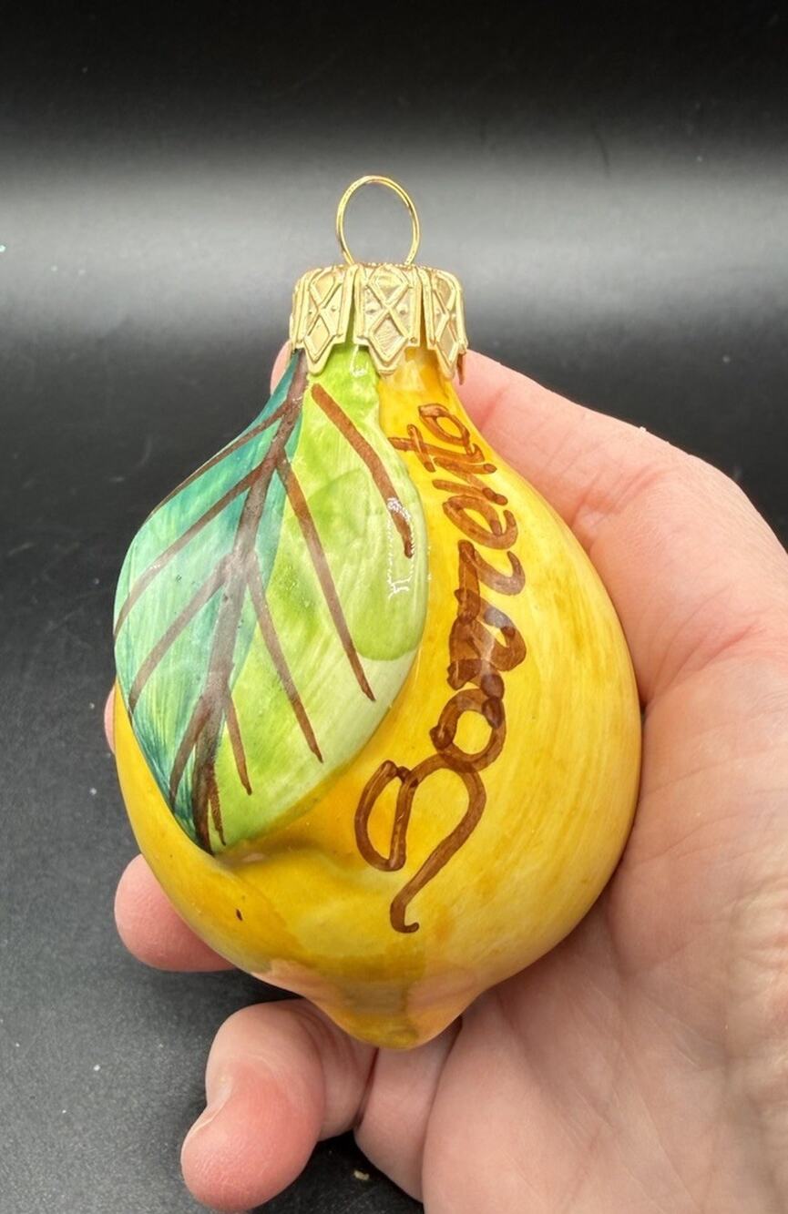 Sorrento Lemon 5’’ Lemon ornament Made/Painted by hand in Italy -LO23